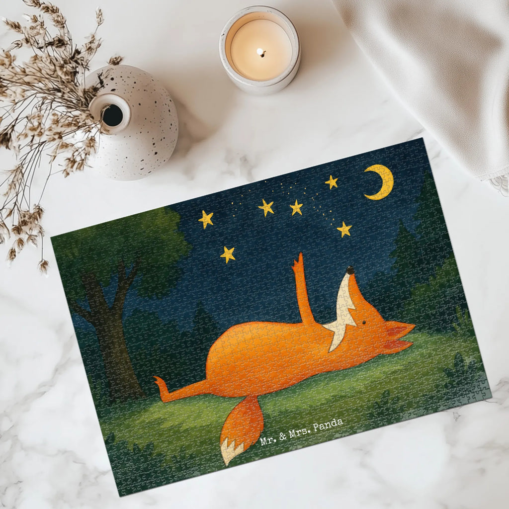 Puzzle Fox Stars Design Puzzle, Fuchs, Füchse, tröstende Worte, Spruch positiv, Spruch schön, Romantik, Always Look on the Bright Side of Life