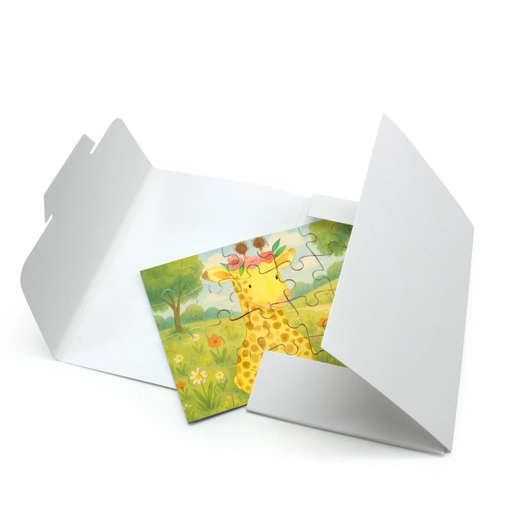 Puzzle Giraffe Blumenkranz Design Puzzle, Afrika, Wildtiere, Giraffe, Blumenkranz, Abenteurer, Selbstliebe, Freundin