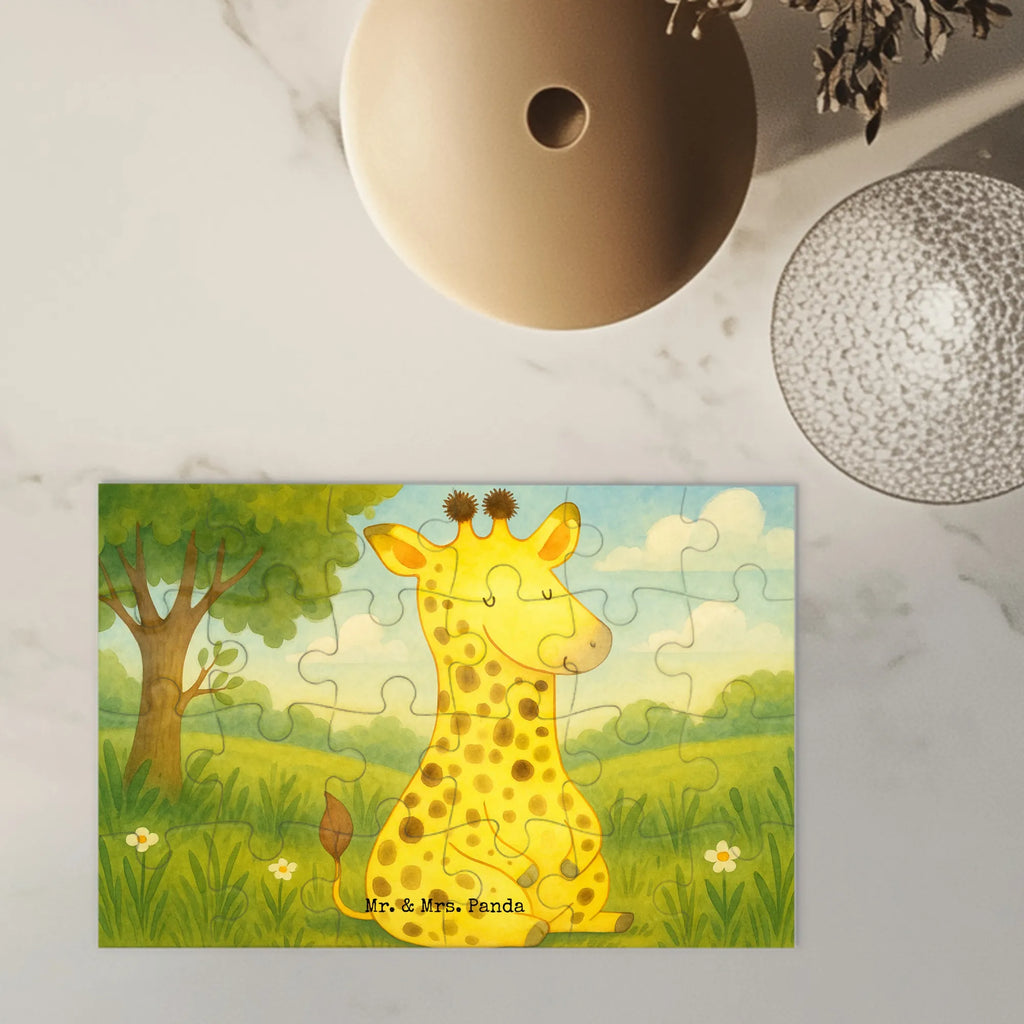 Puzzle Giraffe Zufrieden Design Puzzle, Afrika, Wildtiere, Giraffe, Zufrieden, Glück, Abenteuer