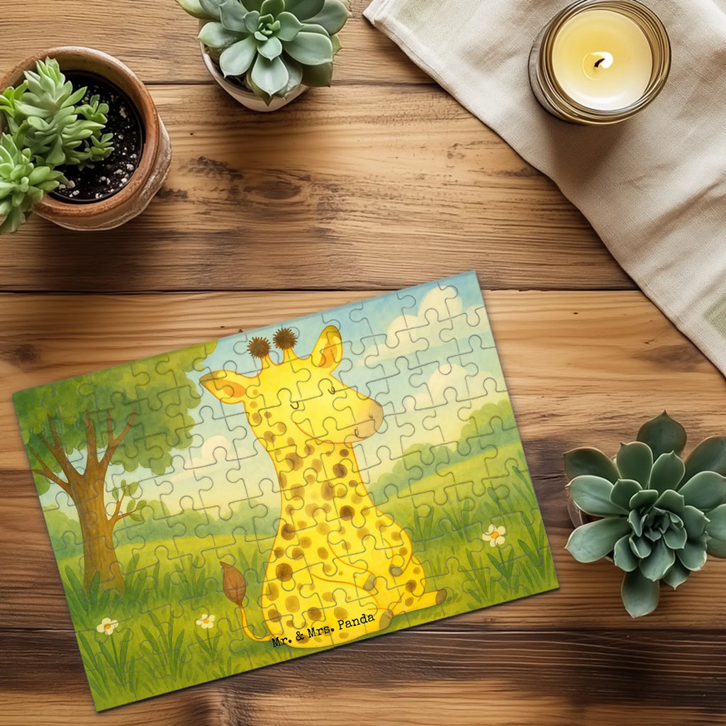 Puzzle Giraffe Zufrieden Design Puzzle, Afrika, Wildtiere, Giraffe, Zufrieden, Glück, Abenteuer