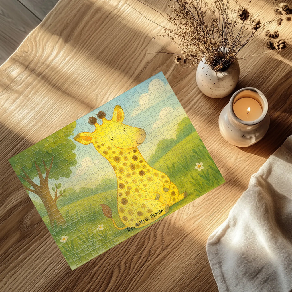 Puzzle Giraffe Zufrieden Design Puzzle, Afrika, Wildtiere, Giraffe, Zufrieden, Glück, Abenteuer