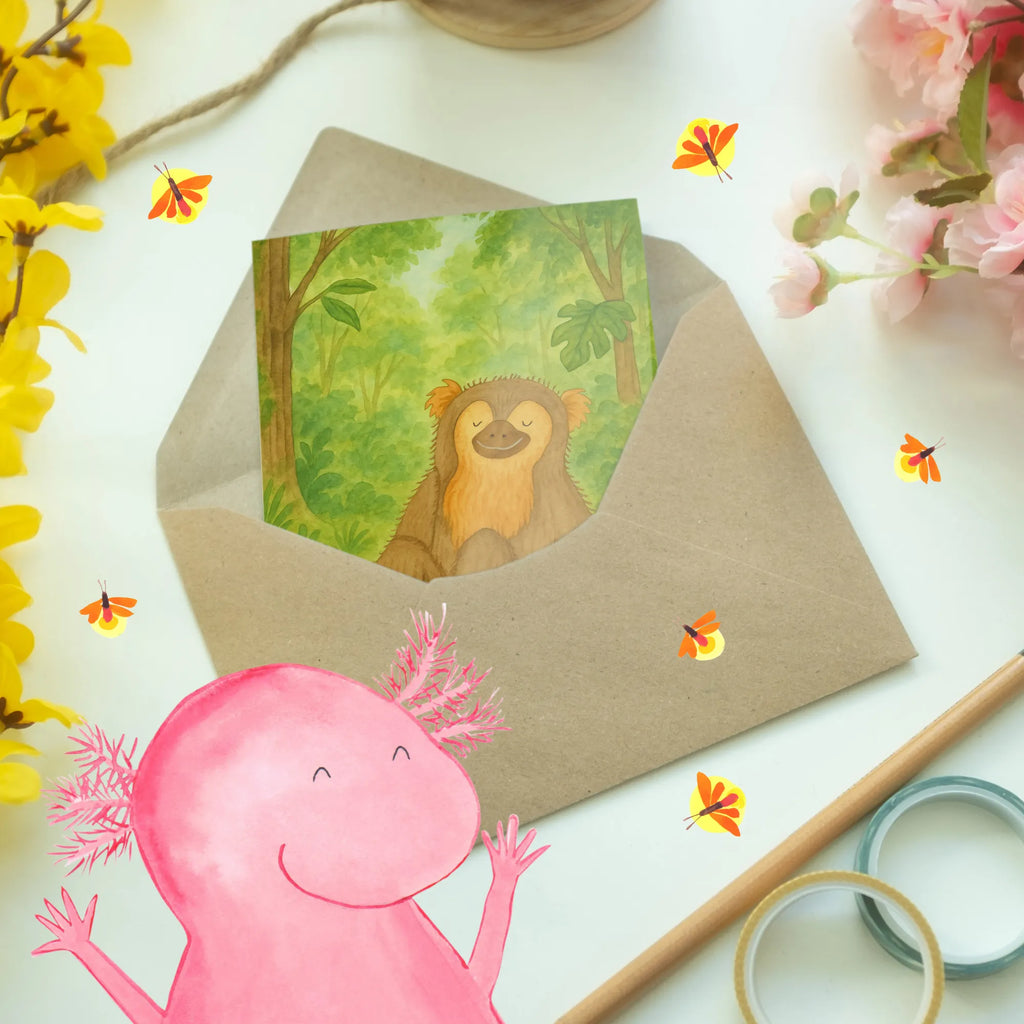 Grußkarte Affe Design Grußkarte, Klappkarte, Einladungskarte, Glückwunschkarte, Hochzeitskarte, Geburtstagskarte, Karte, Ansichtskarten, Afrika, Wildtiere, Affe, Äffchen, Affen, Selbstliebe, Respekt, Motivation, Selbstachtung, Liebe, Selbstbewusstsein, Selfcare