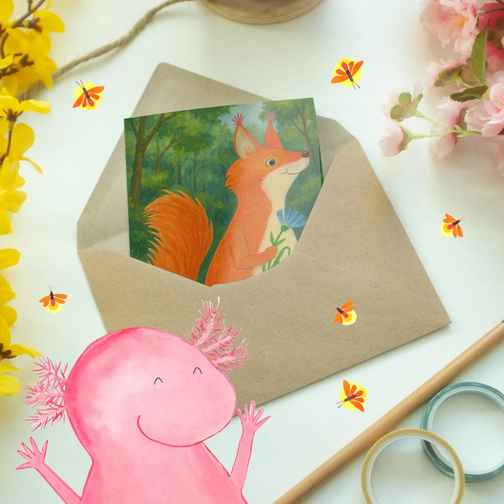 Grußkarte Eichhörnchen Blume Design Grußkarte, Klappkarte, Einladungskarte, Glückwunschkarte, Hochzeitskarte, Geburtstagskarte, Karte, Ansichtskarten, Tiermotive, Gute Laune, lustige Sprüche, Tiere, Eichhörnchen, Eichhorn, Spruch positiv, Lachen, Spaß, Motivation Sprüche, Motivation Bilder, glücklich Spruch, Spruch Deko