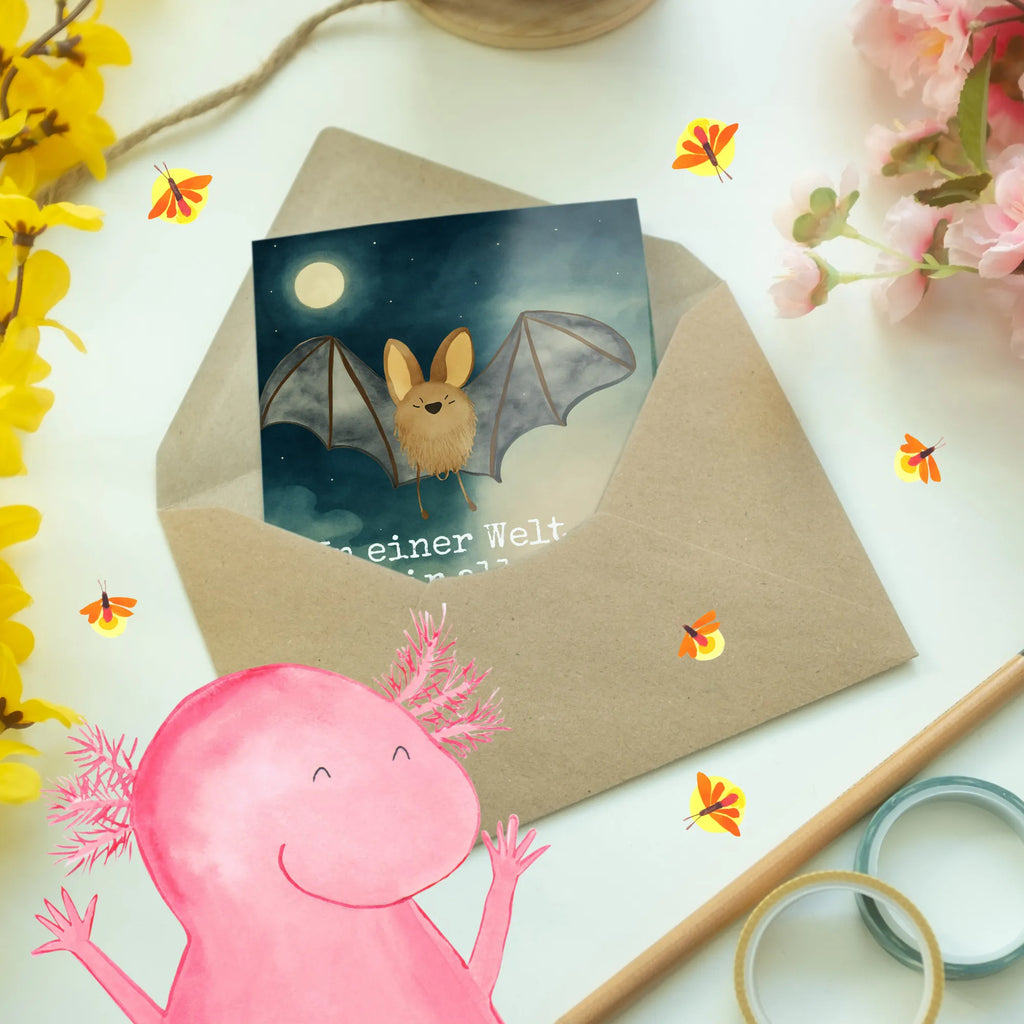 Grußkarte Fledermaus Flügel Design Hochzeitskarte, Klappkarte, Ansichtskarten, Geburtstagskarte, Grußkarte, Einladungskarte, Glückwunschkarte, Karte, Tiermotive, Gute Laune, lustige Sprüche, Tiere