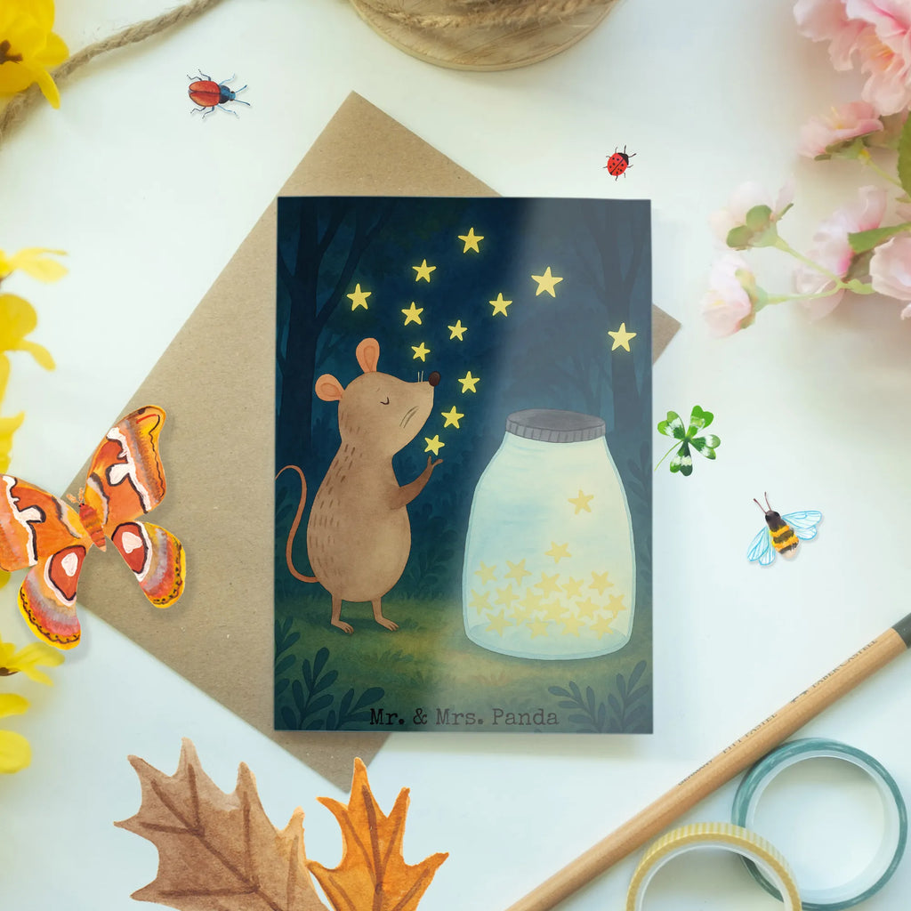 Grußkarte Maus Sterne Design Klappkarte, Ansichtskarten, Geburtstagskarte, Einladungskarte, Glückwunschkarte, Hochzeitskarte, Grußkarte, Karte, Tiermotive, Gute Laune, lustige Sprüche, Tiere, Sterne, Kindergeburtstag, Schwangerschaft, Taufe, Hoffnung, Wunsch, Kind, Träume, Taufgeschenk, Geburt, erstes Kind, Maus, Geburtstag