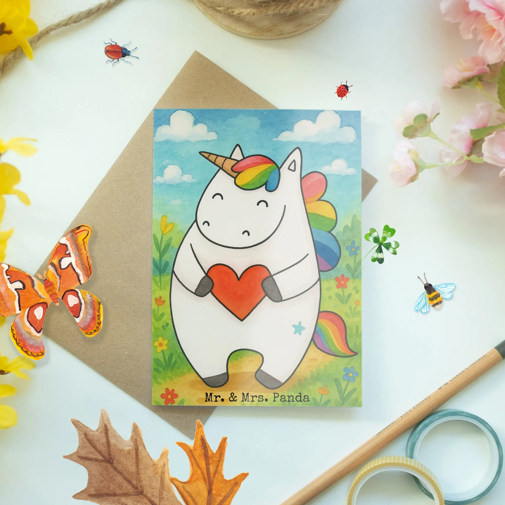Grußkarte Einhorn Herz Design Grußkarte, Klappkarte, Einladungskarte, Glückwunschkarte, Hochzeitskarte, Geburtstagskarte, Karte, Ansichtskarten, Einhorn, Einhörner, Einhorn Deko, Unicorn, Herz, schlimm, böse, witzig, lustig, Freundin, anders, bunt