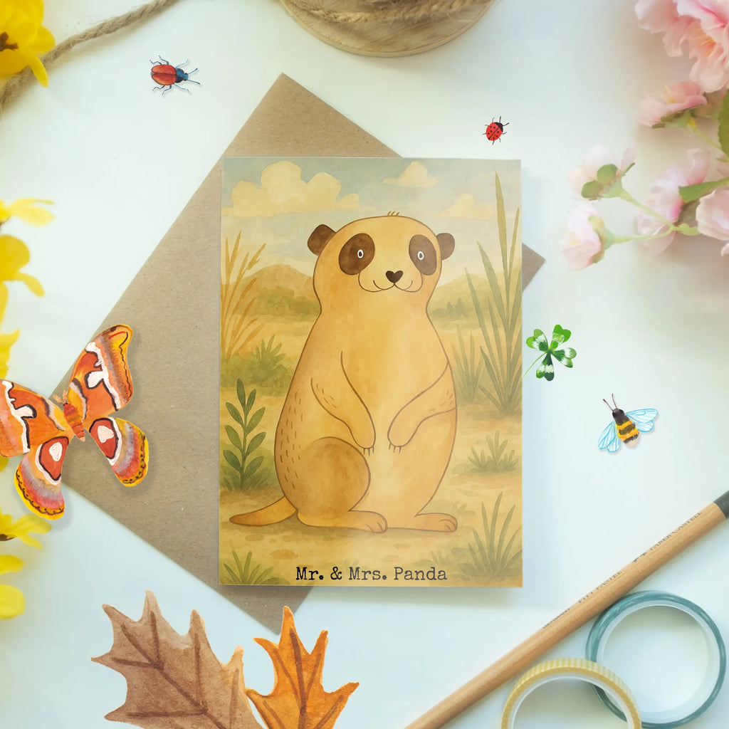 Grußkarte Erdmännchen Design Grußkarte, Klappkarte, Einladungskarte, Glückwunschkarte, Hochzeitskarte, Geburtstagskarte, Karte, Ansichtskarten, Afrika, Wildtiere, Erdmännchen, Reisen, Spruch, Weltreise, Afrikareise, Roadtrip, Traveling