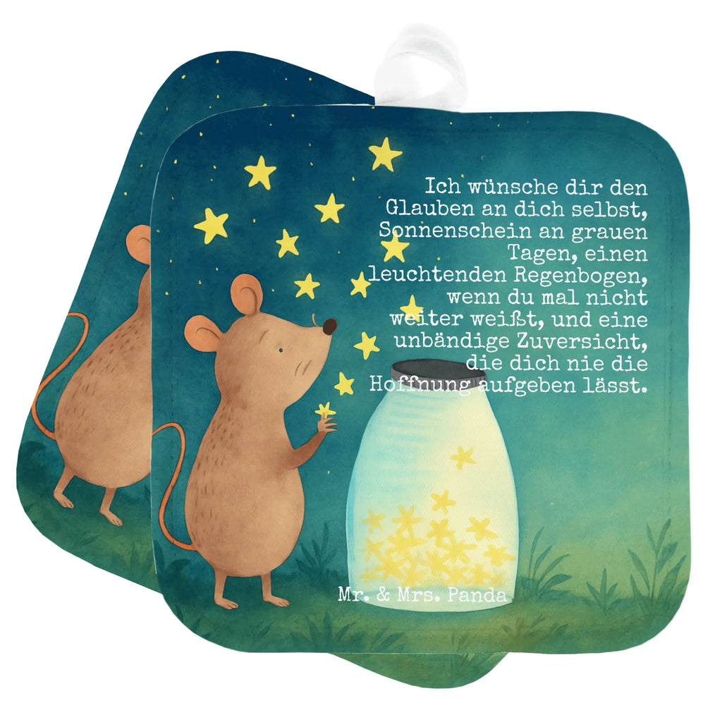 2er Set Topflappen  Maus Sterne Design