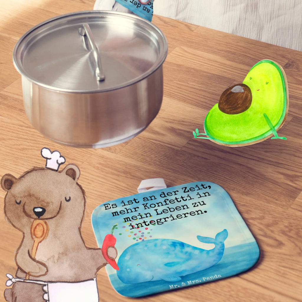 2er Set Topflappen  Wal Konfetti Design