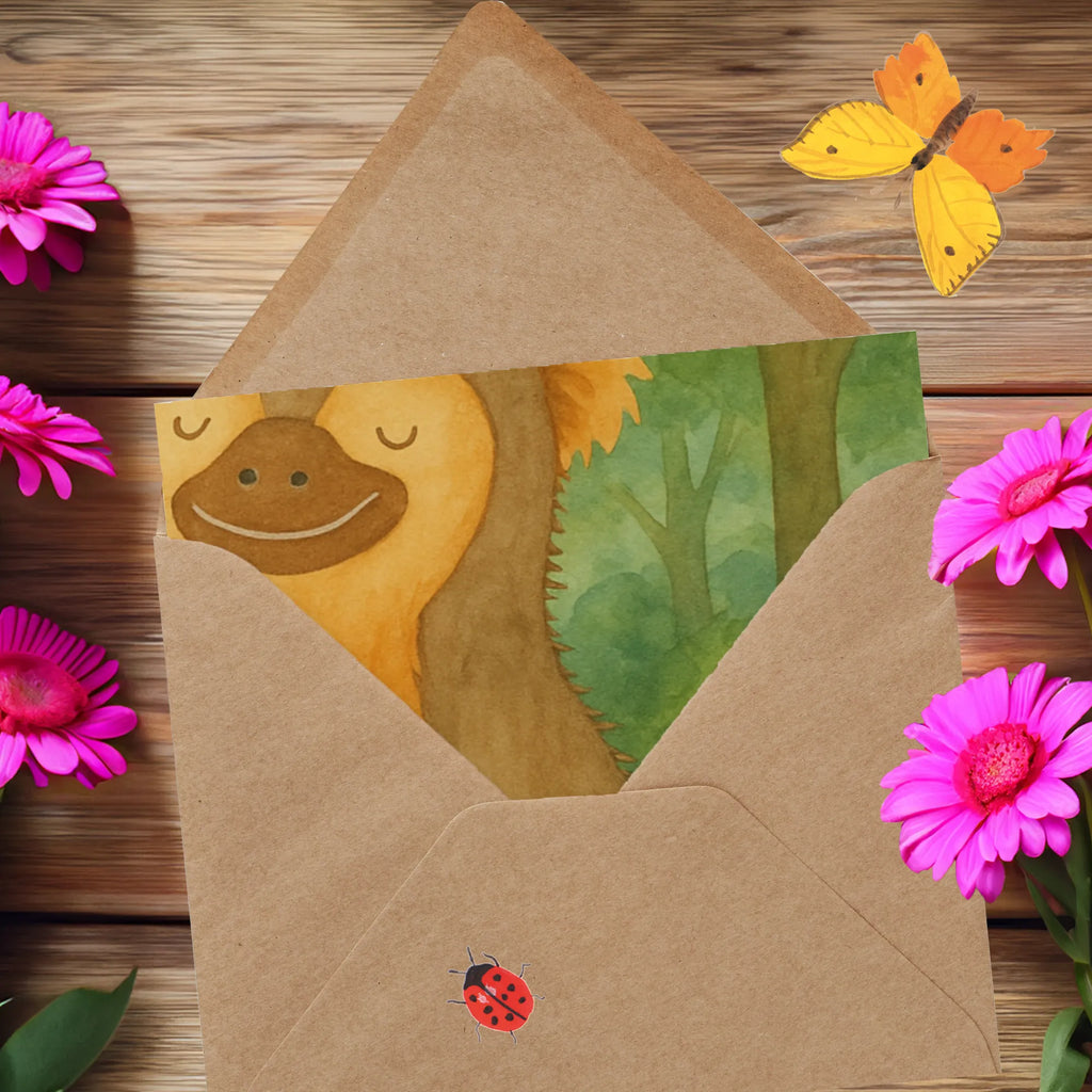 Deluxe Karte Affe Design Karte, Grußkarte, Klappkarte, Einladungskarte, Glückwunschkarte, Hochzeitskarte, Geburtstagskarte, Hochwertige Grußkarte, Hochwertige Klappkarte, Afrika, Wildtiere, Affe, Äffchen, Affen, Selbstliebe, Respekt, Motivation, Selbstachtung, Liebe, Selbstbewusstsein, Selfcare