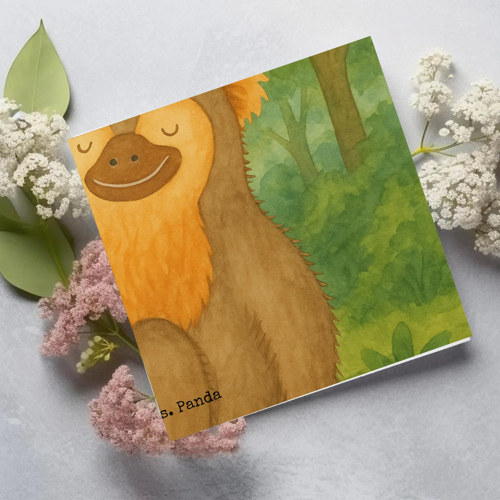 Deluxe Karte Affe Design Karte, Grußkarte, Klappkarte, Einladungskarte, Glückwunschkarte, Hochzeitskarte, Geburtstagskarte, Hochwertige Grußkarte, Hochwertige Klappkarte, Afrika, Wildtiere, Affe, Äffchen, Affen, Selbstliebe, Respekt, Motivation, Selbstachtung, Liebe, Selbstbewusstsein, Selfcare