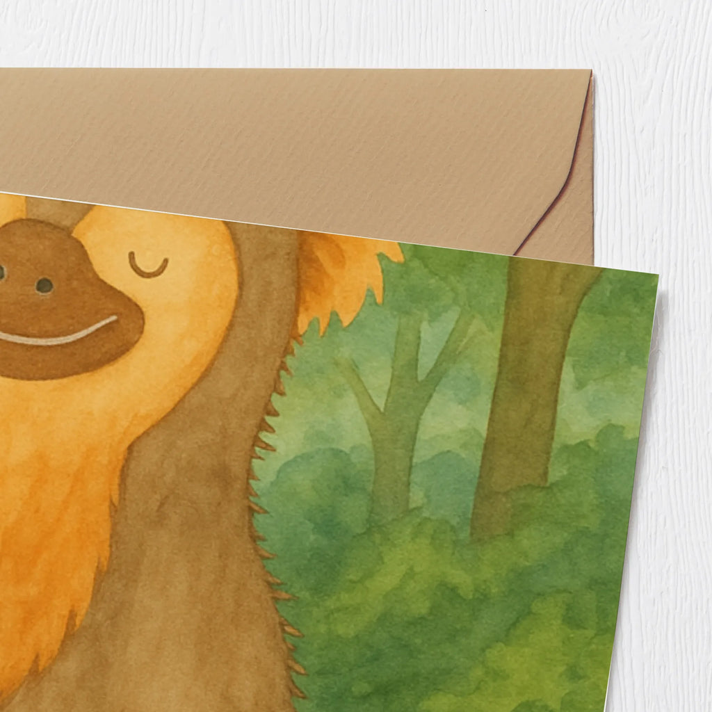 Deluxe Karte Affe Design Karte, Grußkarte, Klappkarte, Einladungskarte, Glückwunschkarte, Hochzeitskarte, Geburtstagskarte, Hochwertige Grußkarte, Hochwertige Klappkarte, Afrika, Wildtiere, Affe, Äffchen, Affen, Selbstliebe, Respekt, Motivation, Selbstachtung, Liebe, Selbstbewusstsein, Selfcare