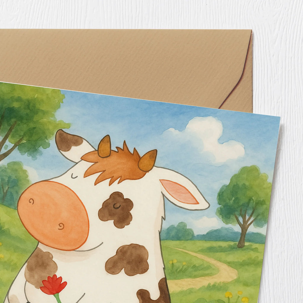 Deluxe Card Cow Design Karte, Grußkarte, Klappkarte, Einladungskarte, Glückwunschkarte, Hochzeitskarte, Geburtstagskarte, Hochwertige Grußkarte, Hochwertige Klappkarte, Bauernhof, Hoftiere, Landwirt, Landwirtin, Kuh, Kühe, Träume, Flausen, Spruch, Magie, Motivtion, Hof, Milch, Milchkuh