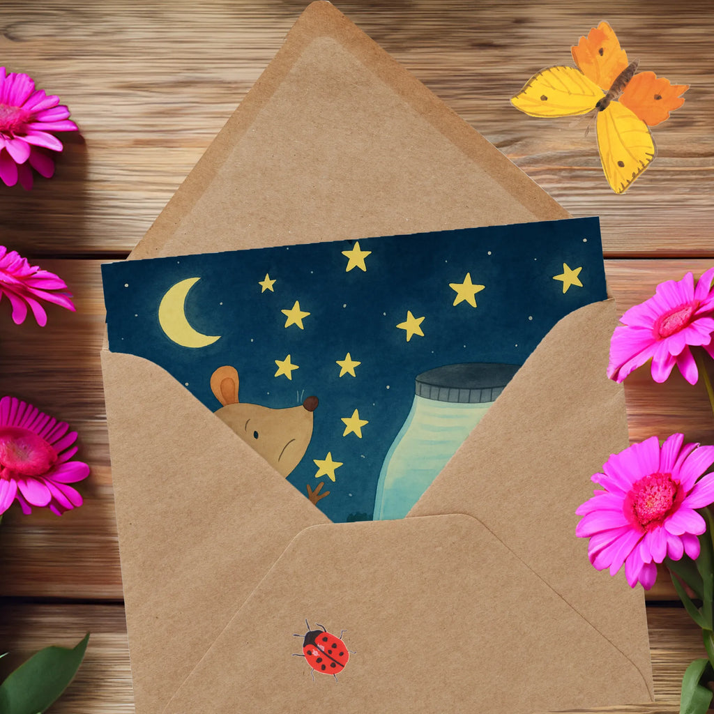 Deluxe Card Mouse Stars Design Klappkarte, Karte, Hochwertige Grußkarte, Grußkarte, Hochwertige Klappkarte, Glückwunschkarte, Geburtstagskarte, Hochzeitskarte, Einladungskarte, Tiermotive, Gute Laune, lustige Sprüche, Tiere, Taufe, Hoffnung, erstes Kind, Träume, Wunsch, Kind, Geburtstag, Sterne, Geburt, Kindergeburtstag, Schwangerschaft, Taufgeschenk, Maus