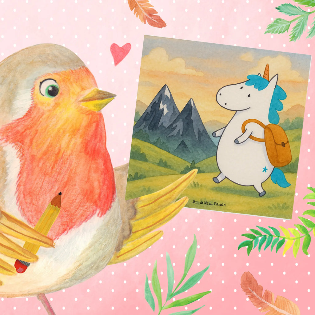 Deluxe Card unicorn climber Design Karte, Grußkarte, Klappkarte, Einladungskarte, Glückwunschkarte, Hochzeitskarte, Geburtstagskarte, Hochwertige Grußkarte, Hochwertige Klappkarte, Einhorn, Einhörner, Einhorn Deko, Unicorn, Bergsteiger, Abenteuer, Berge, Abenteurer, Weltenbummler, Weltreise, Reisen, Urlaub, Entdecker