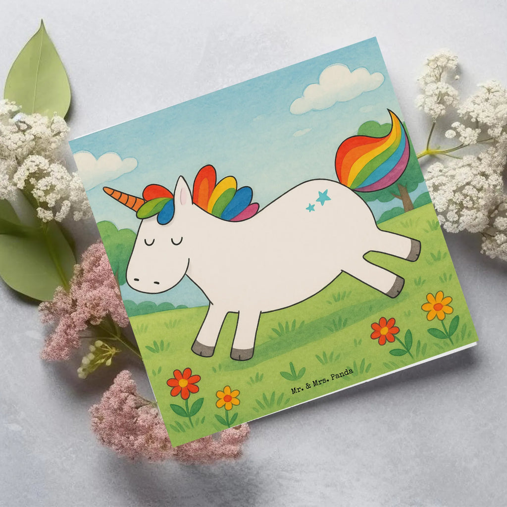 Deluxe Card unicorn happy Design Karte, Grußkarte, Klappkarte, Einladungskarte, Glückwunschkarte, Hochzeitskarte, Geburtstagskarte, Hochwertige Grußkarte, Hochwertige Klappkarte, Einhorn, Einhörner, Einhorn Deko, Unicorn, glücklich, fröhlich, Spaß, Freude, Lebensfreude, witzig, spannend, Lächeln, Lachen