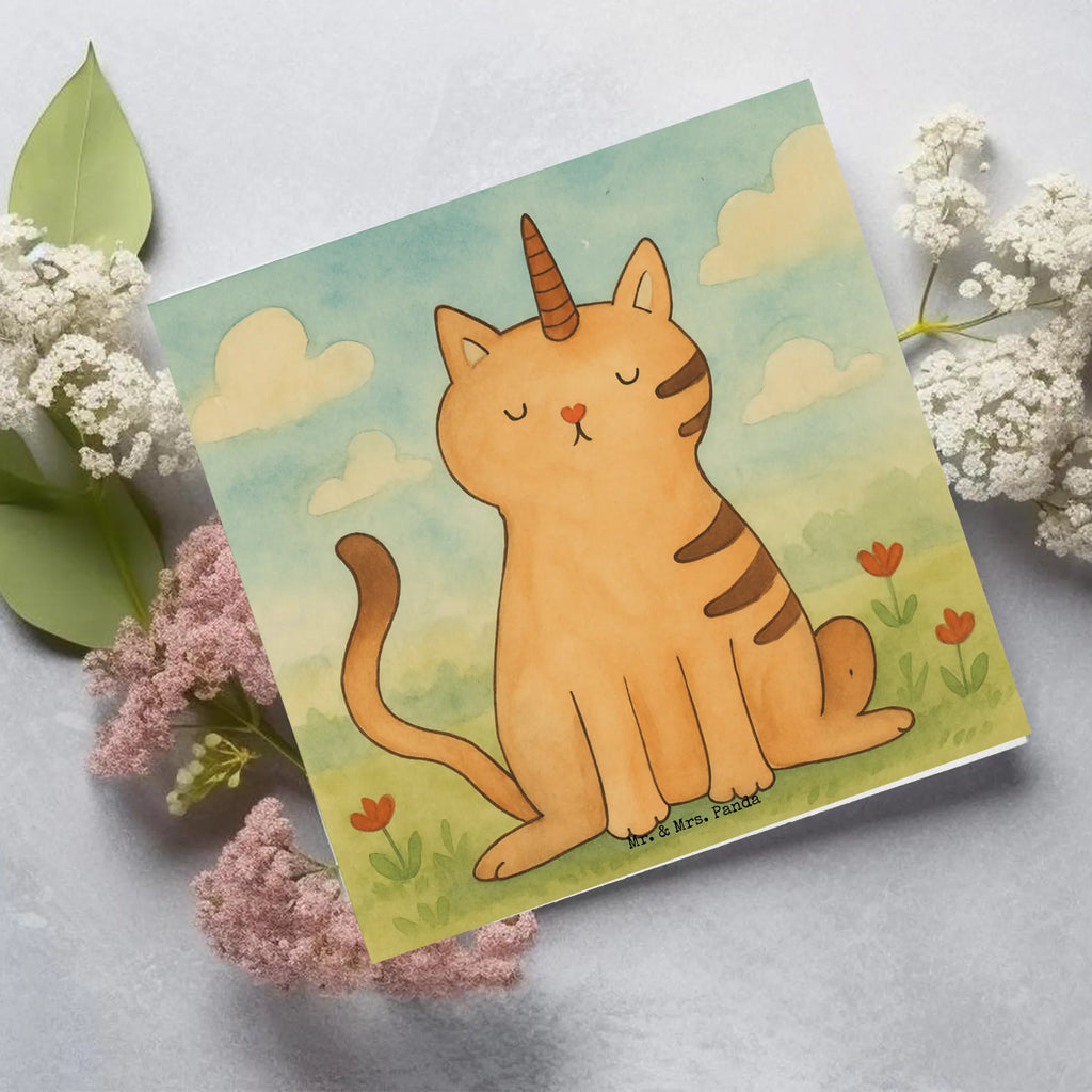 Deluxe Card unicorn Cat Design Karte, Grußkarte, Klappkarte, Einladungskarte, Glückwunschkarte, Hochzeitskarte, Geburtstagskarte, Hochwertige Grußkarte, Hochwertige Klappkarte, Einhorn, Einhörner, Einhorn Deko, Unicorn, Katzer, Mieze, Regenbogen, Glitzer, Einhornpower, Erwachsenwerden, Katze, Katzenhorn, Einhornkatze, Kittyhorn
