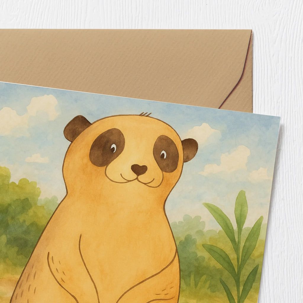 Deluxe Karte Erdmännchen Design Karte, Grußkarte, Klappkarte, Einladungskarte, Glückwunschkarte, Hochzeitskarte, Geburtstagskarte, Hochwertige Grußkarte, Hochwertige Klappkarte, Afrika, Wildtiere, Erdmännchen, Reisen, Spruch, Weltreise, Afrikareise, Roadtrip, Traveling