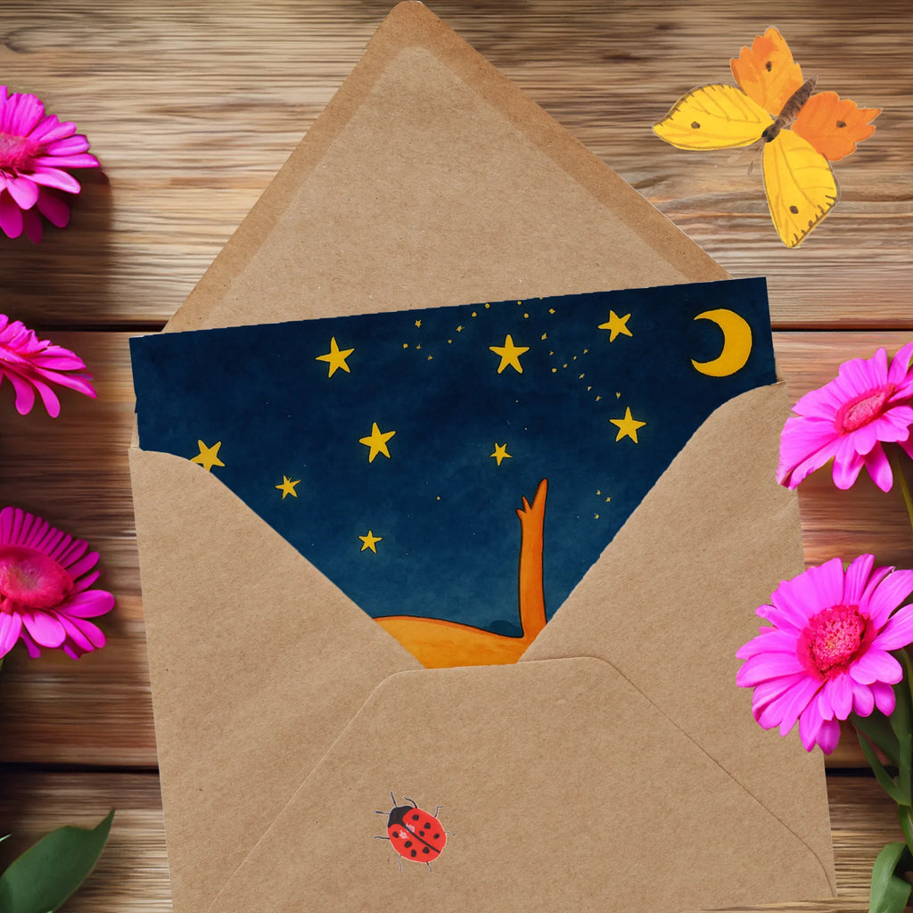 Deluxe Card Fox Stars Design Karte, Grußkarte, Klappkarte, Einladungskarte, Glückwunschkarte, Hochzeitskarte, Geburtstagskarte, Hochwertige Grußkarte, Hochwertige Klappkarte, Fuchs, Füchse, tröstende Worte, Spruch positiv, Spruch schön, Romantik, Always Look on the Bright Side of Life