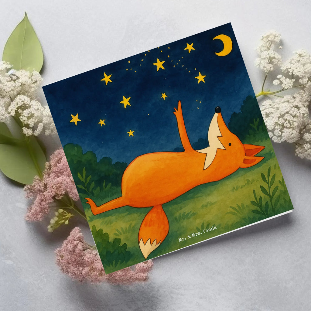 Deluxe Card Fox Stars Design Karte, Grußkarte, Klappkarte, Einladungskarte, Glückwunschkarte, Hochzeitskarte, Geburtstagskarte, Hochwertige Grußkarte, Hochwertige Klappkarte, Fuchs, Füchse, tröstende Worte, Spruch positiv, Spruch schön, Romantik, Always Look on the Bright Side of Life