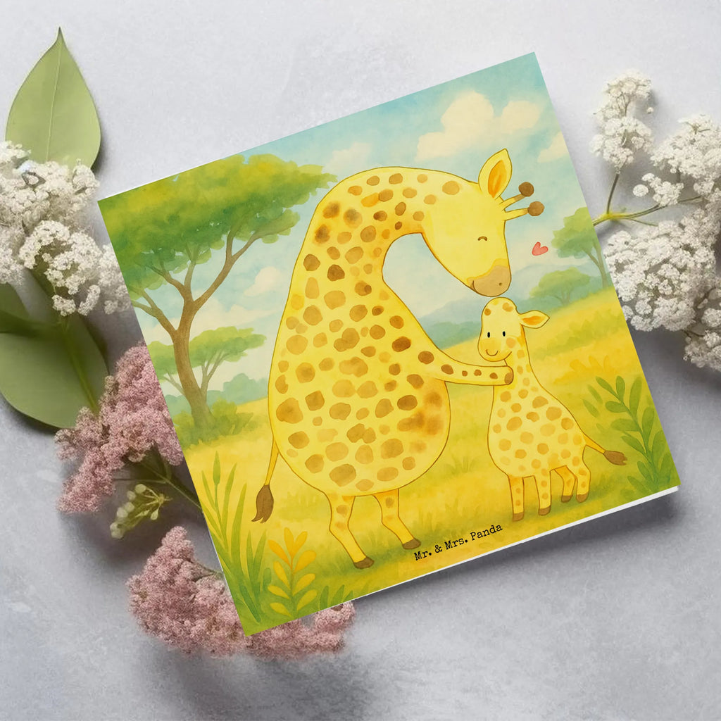 Deluxe Card giraffe child Design Karte, Grußkarte, Klappkarte, Einladungskarte, Glückwunschkarte, Hochzeitskarte, Geburtstagskarte, Hochwertige Grußkarte, Hochwertige Klappkarte, Afrika, Wildtiere, Giraffe, Kind, Mutter, Mama, Tochter, Sohn, Lieblingsmensch
