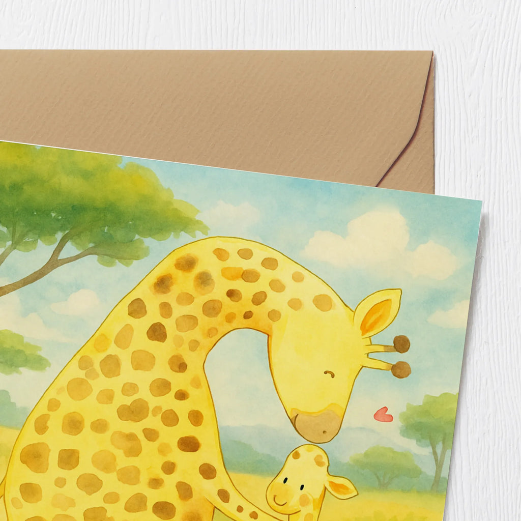 Deluxe Card giraffe child Design Karte, Grußkarte, Klappkarte, Einladungskarte, Glückwunschkarte, Hochzeitskarte, Geburtstagskarte, Hochwertige Grußkarte, Hochwertige Klappkarte, Afrika, Wildtiere, Giraffe, Kind, Mutter, Mama, Tochter, Sohn, Lieblingsmensch