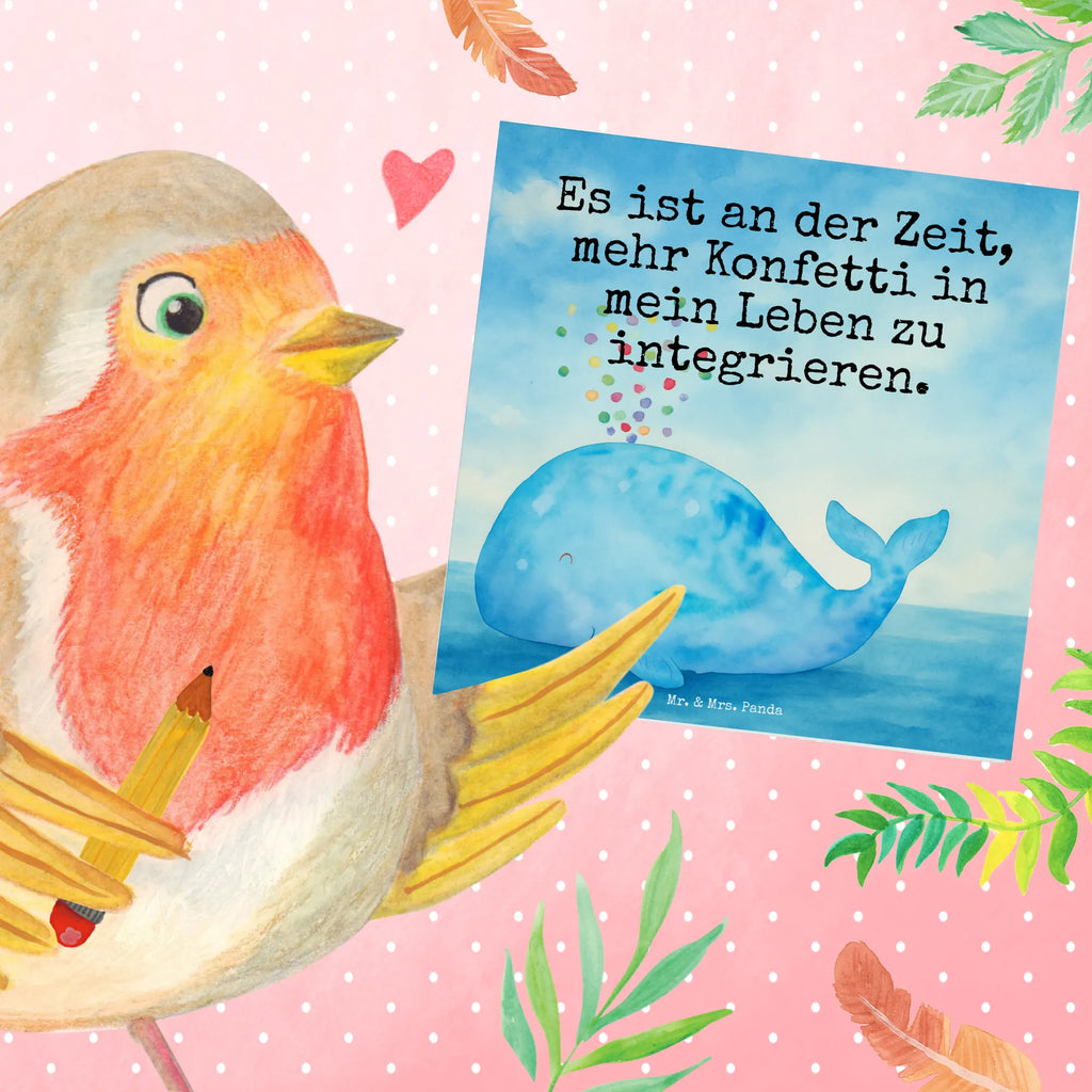 Deluxe Card whale confetti Design Karte, Grußkarte, Klappkarte, Einladungskarte, Glückwunschkarte, Hochzeitskarte, Geburtstagskarte, Hochwertige Grußkarte, Hochwertige Klappkarte, Meerestiere, Meer, Urlaub, Wal, Konfetti, Wale, Motivation, Neuanfang, Trennung, Diät, Abnehmen, Neustart, Lebensabschnitt, Geburtstag