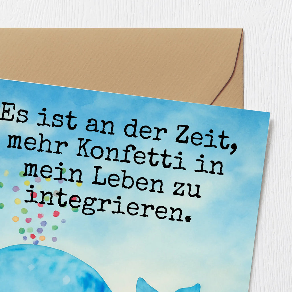 Deluxe Card whale confetti Design Karte, Grußkarte, Klappkarte, Einladungskarte, Glückwunschkarte, Hochzeitskarte, Geburtstagskarte, Hochwertige Grußkarte, Hochwertige Klappkarte, Meerestiere, Meer, Urlaub, Wal, Konfetti, Wale, Motivation, Neuanfang, Trennung, Diät, Abnehmen, Neustart, Lebensabschnitt, Geburtstag