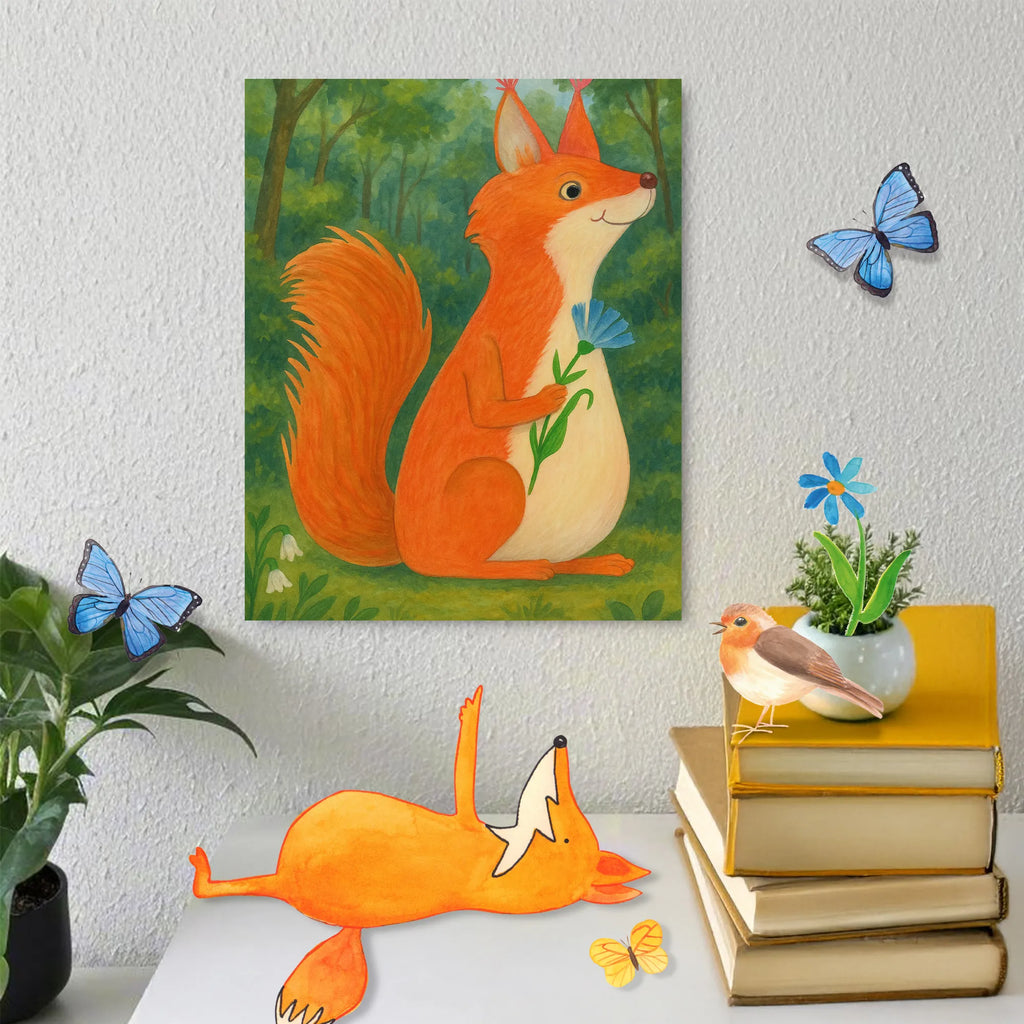 Paint by Numbers Squirrel flower Design small animals, cute, funny, cute animal motives, hand drawn, small world, funny sayings, good mood, happy, gifts, gift ideas, special gifts, animal lover, card, fun, saying decoration, positive saying, Squirrel, motivation sayings, squirrel, happy saying, motivation pictures, laughter