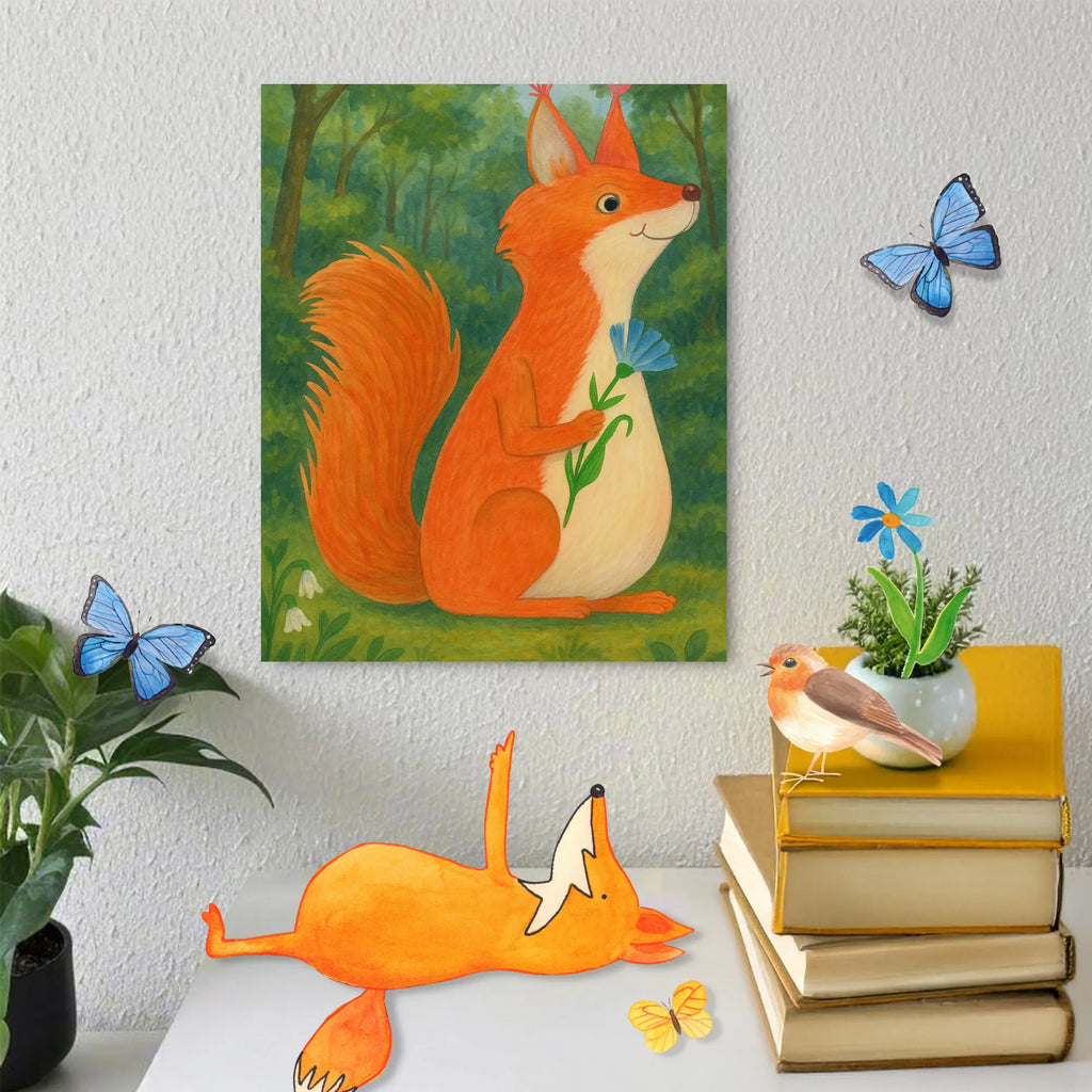 Paint by Numbers Squirrel flower Design small animals, cute, funny, cute animal motives, hand drawn, small world, funny sayings, good mood, happy, gifts, gift ideas, special gifts, animal lover, card, fun, saying decoration, positive saying, Squirrel, motivation sayings, squirrel, happy saying, motivation pictures, laughter