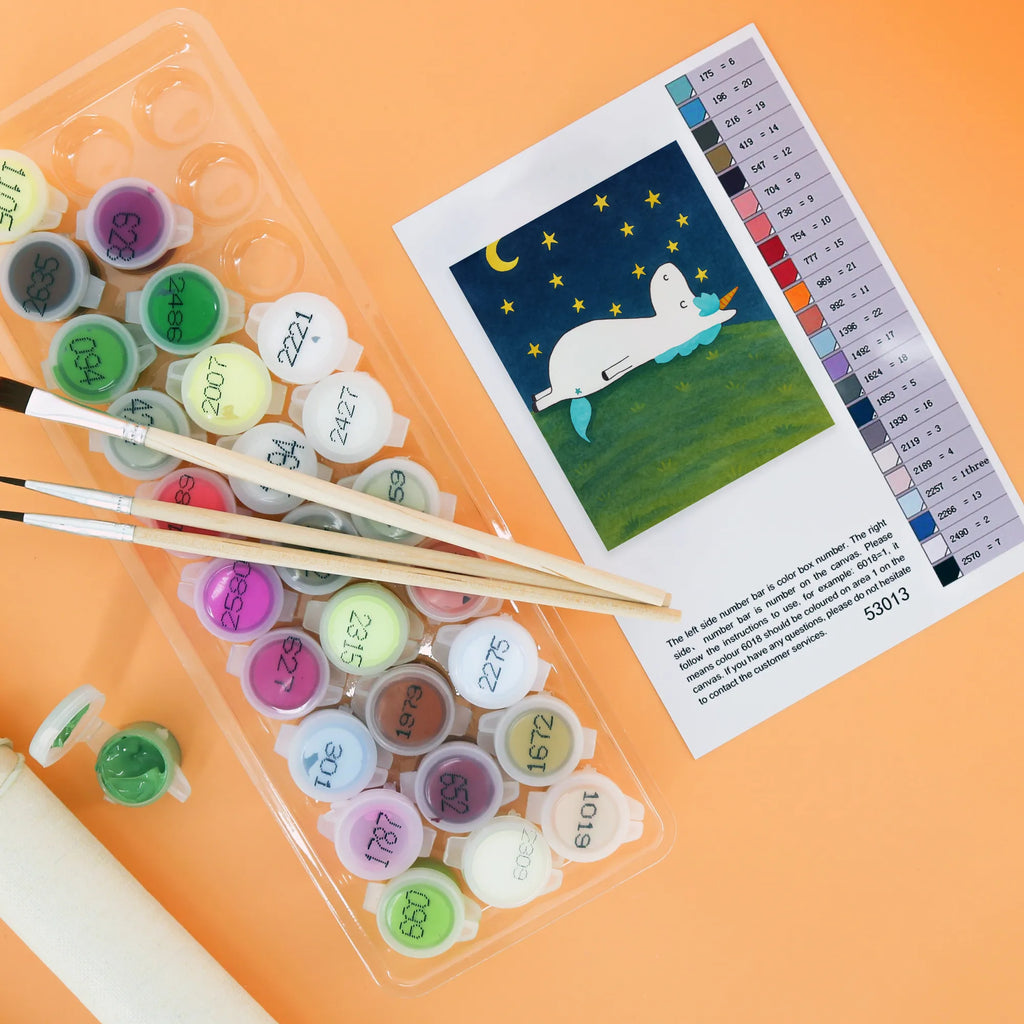 Malowanie według numerów Jednorożec gwiaździste niebo Design Jednorożec, jednorożce, dekoracje jednorożca, jednorożec