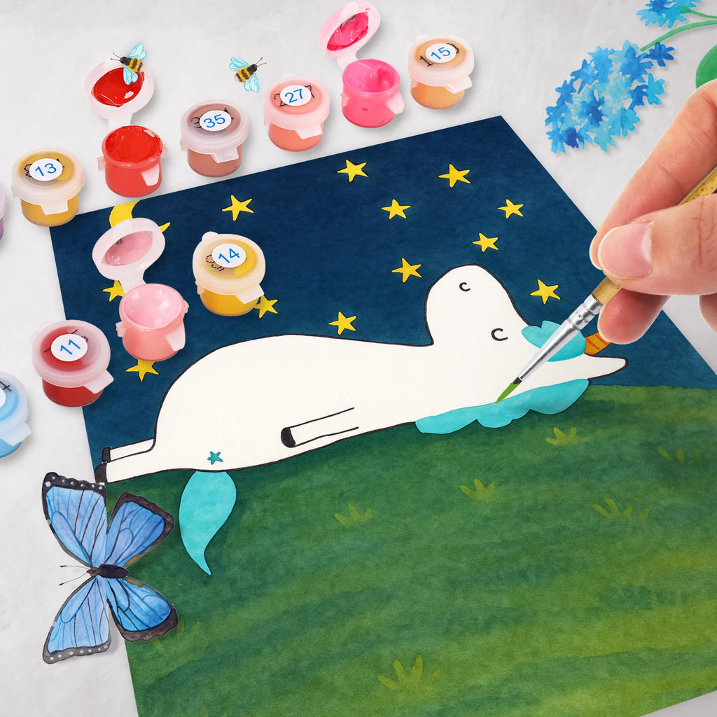 Malowanie według numerów Jednorożec gwiaździste niebo Design Jednorożec, jednorożce, dekoracje jednorożca, jednorożec