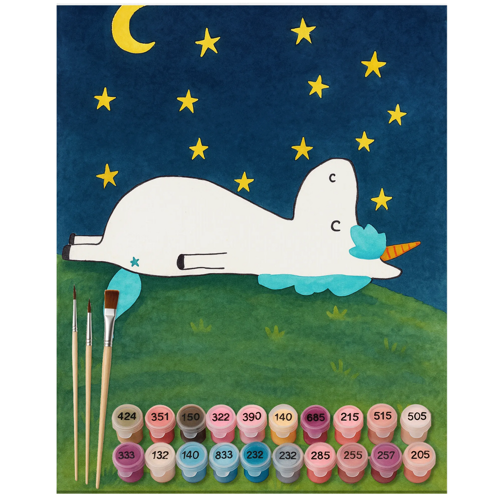 Malowanie według numerów Jednorożec gwiaździste niebo Design Jednorożec, jednorożce, dekoracje jednorożca, jednorożec