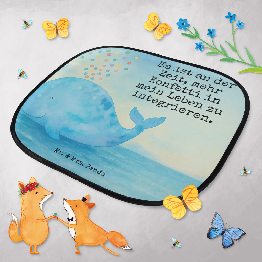 Sonnenschutz Auto Seitenscheibe Wal Konfetti Design