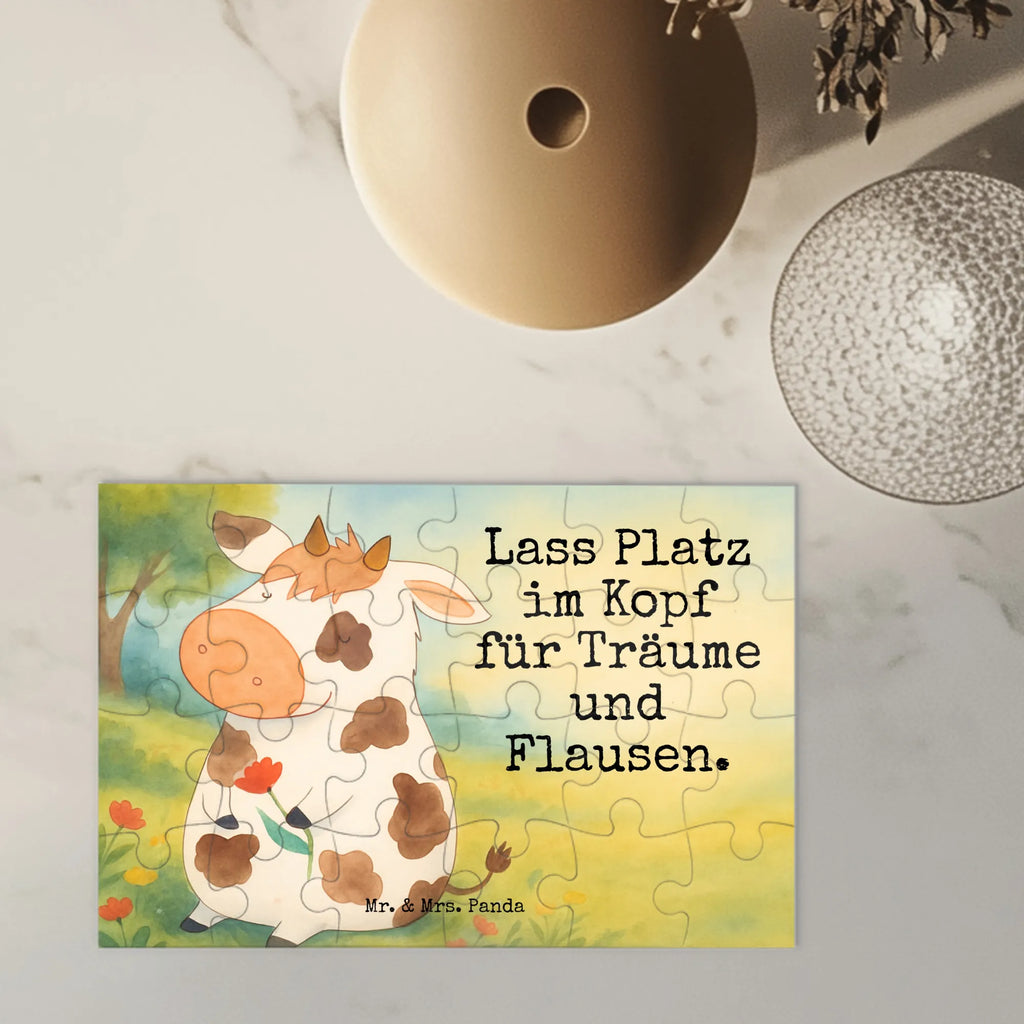 Puzzle Cow Design Puzzle, Bauernhof, Hoftiere, Landwirt, Landwirtin, Kuh, Kühe, Träume, Flausen, Spruch, Magie, Motivtion, Hof, Milch, Milchkuh