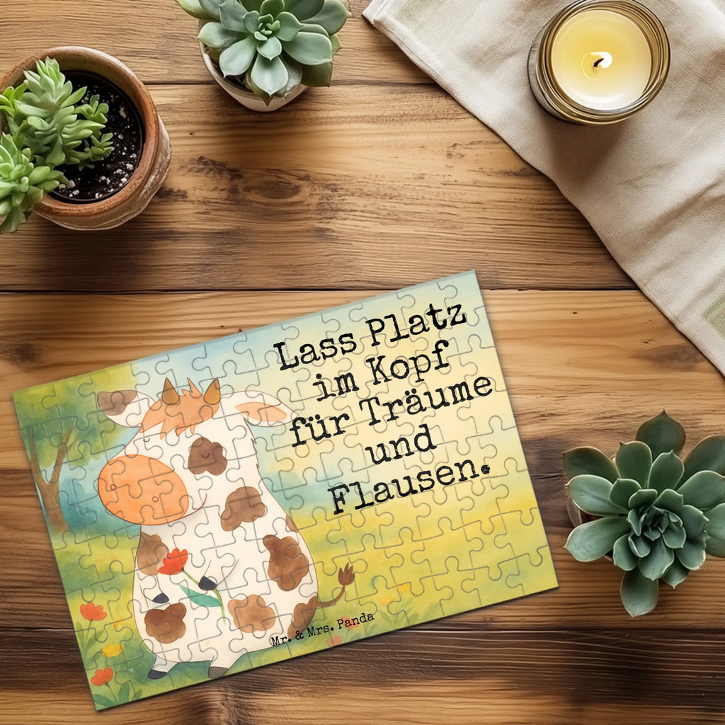 Puzzle Cow Design Puzzle, Bauernhof, Hoftiere, Landwirt, Landwirtin, Kuh, Kühe, Träume, Flausen, Spruch, Magie, Motivtion, Hof, Milch, Milchkuh