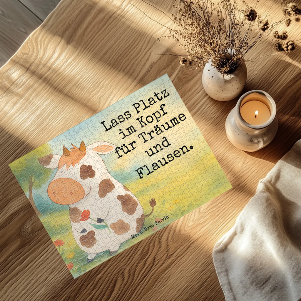 Puzzle Cow Design Puzzle, Bauernhof, Hoftiere, Landwirt, Landwirtin, Kuh, Kühe, Träume, Flausen, Spruch, Magie, Motivtion, Hof, Milch, Milchkuh