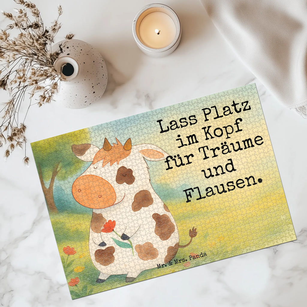 Puzzle Cow Design Puzzle, Bauernhof, Hoftiere, Landwirt, Landwirtin, Kuh, Kühe, Träume, Flausen, Spruch, Magie, Motivtion, Hof, Milch, Milchkuh