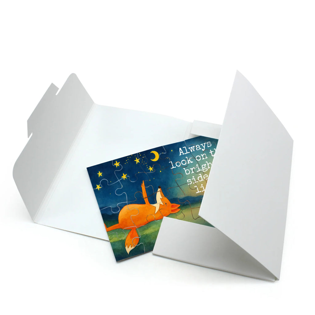Puzzle Fox Stars Design Puzzle, Fuchs, Füchse, tröstende Worte, Spruch positiv, Spruch schön, Romantik, Always Look on the Bright Side of Life