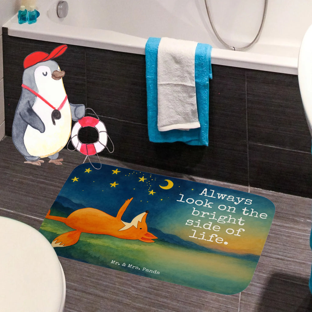 Bath mat Fox Stars Design Badematte, Badteppich, Duschvorleger, Badezimmerteppich, Badezimmermatte, Badvorleger, Duschmatte, Duschteppich, Badteppiche, Badgarnitur, Badematten, Teppich Badezimmer, Badezimmermatten, Fuchs, Füchse, tröstende Worte, Spruch positiv, Spruch schön, Romantik, Always Look on the Bright Side of Life