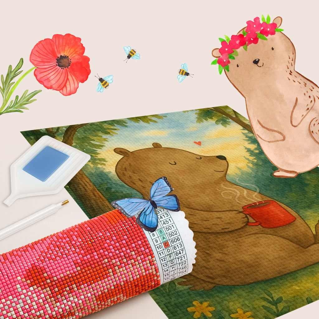 Diamond Painting bear Coffee Design bear, teddy, teddy bear, cuddly toy, good morning, motivation, coffee, save the world, bears, conquer the world, morning routine