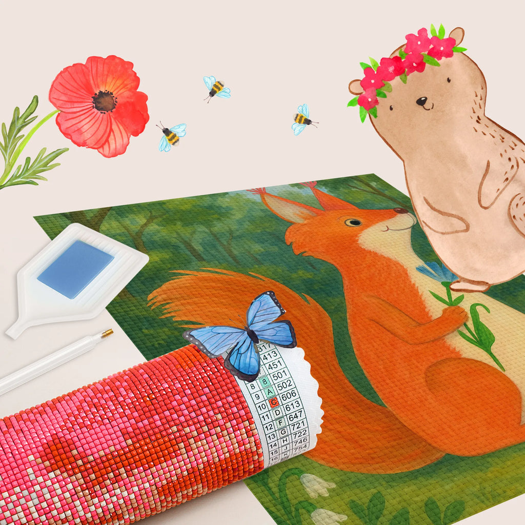 Diamond Painting Squirrel flower Design small animals, cute, funny, cute animal motives, hand drawn, small world, funny sayings, good mood, happy, gifts, gift ideas, special gifts, animal lover, card, saying decoration, laughter, Squirrel, squirrel, happy saying, fun, motivation sayings, positive saying, motivation pictures