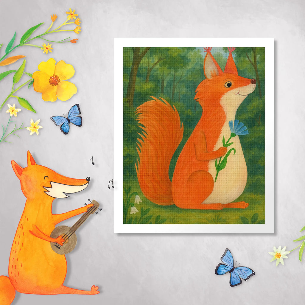 Diamond Painting Squirrel flower Design small animals, cute, funny, cute animal motives, hand drawn, small world, funny sayings, good mood, happy, gifts, gift ideas, special gifts, animal lover, card, saying decoration, laughter, Squirrel, squirrel, happy saying, fun, motivation sayings, positive saying, motivation pictures