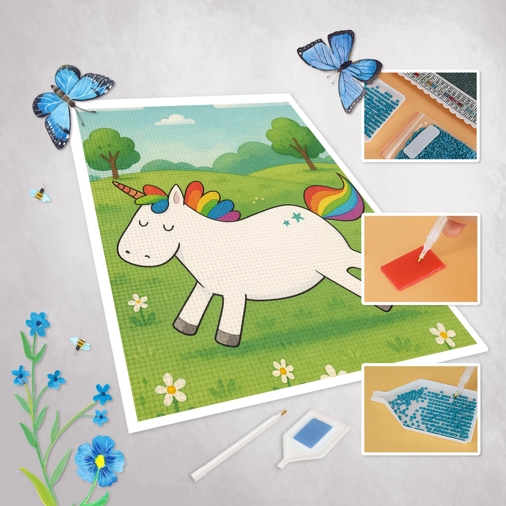 Obraz diamentowy Jednorożec Szczęśliwy Design Jednorożec, jednorożce, dekoracje jednorożca, jednorożec