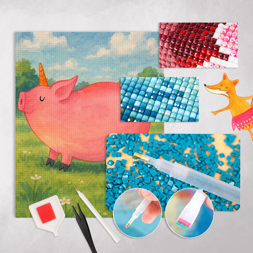 Diamond Painting unicorn Pig Design unicorn, unicorns, piggy, girlfriend gift, Funny saying, pigcorn, Unicorn, Pig, piggycorn