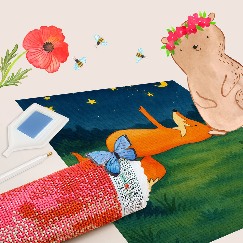 Diamond Painting Fox Stars Design fox, foxes, forest wildlife, clever as a fox, animal lover, Fox, Saying beautiful, words of consolation, Romance, Always Look on the Bright Side of Life, Saying positive