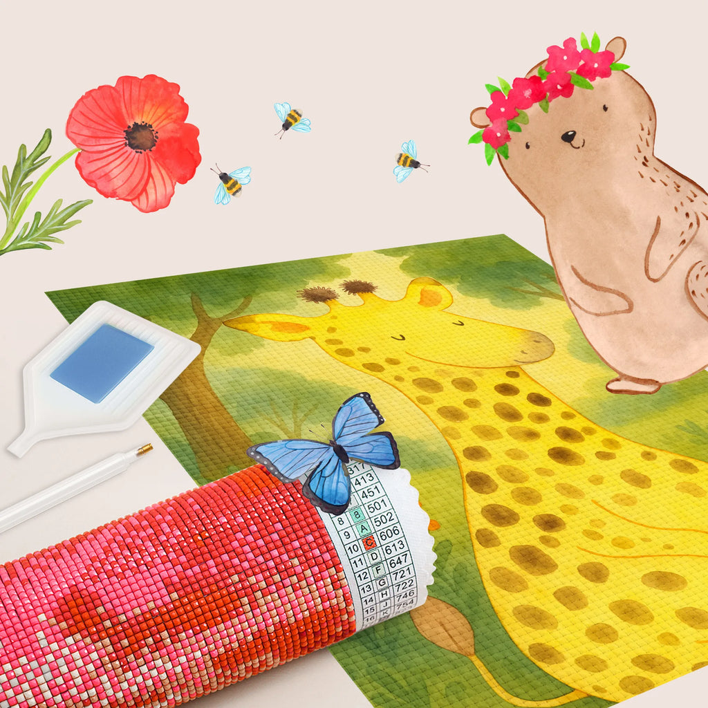 Obraz diamentowy żyrafa Zadowolony Design Afryka, dzikie zwierzęta