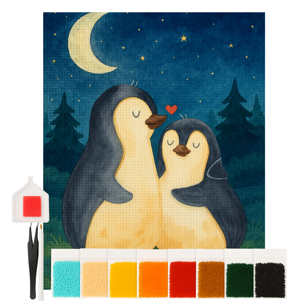 Diamond Painting penguins Fall asleep Design Love, Loving, Two, Together, Marriage, Engagement, Proposal of marriage, Love gift, gift for her, gift for him, anniversary gift, Valentine&#39;s Day Gift for Women Love Gift Anniversary Wedding Anniversary Party Favor Gift for Girlfriend Gift for Partner Boyfriend Gift Token of Love for Men for Husband
