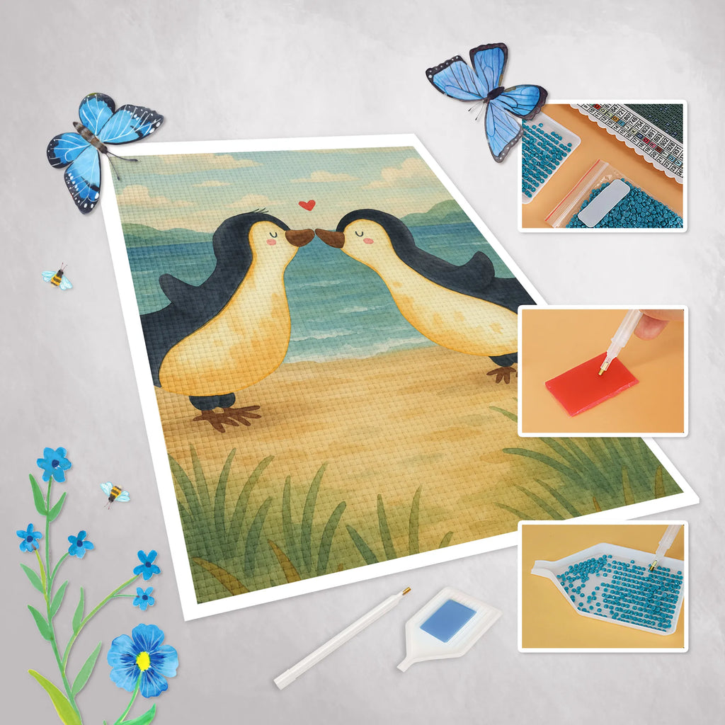 Diamond Painting penguins kiss Design Love, Loving, Two, Together, Marriage, Engagement, Proposal of marriage, Love gift, gift for her, gift for him, anniversary gift, Valentine&#39;s Day Gift for Women Love Gift Anniversary Wedding Anniversary Party Favor Gift for Girlfriend Gift for Partner Boyfriend Gift Token of Love for Men for Husband