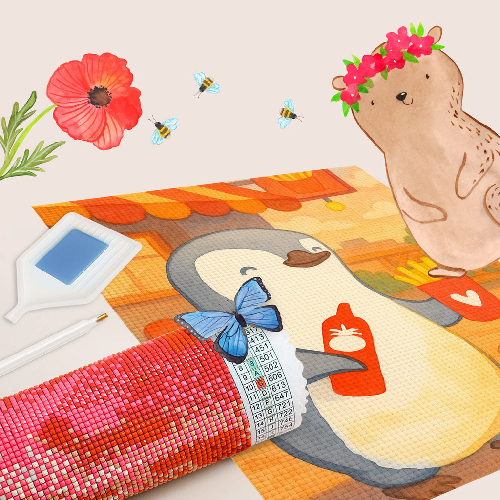 Diamond Painting penguin French fries Design Love, Loving, Two, Together, Marriage, Engagement, Proposal of marriage, Love gift, gift for her, gift for him, anniversary gift, Valentine&#39;s Day Gift for Women Love Gift Anniversary Wedding Anniversary Party Favor Gift for Girlfriend Gift for Partner Boyfriend Gift Token of Love for Men for Husband